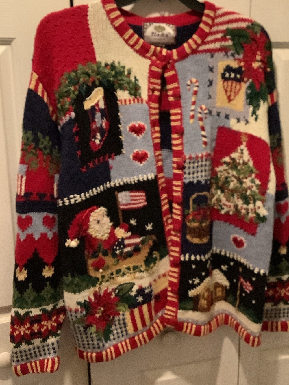 2X women’s vintage Christmas cardigan.